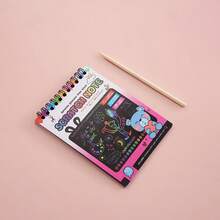 Libro de arte para raspar para niños, cuaderno de graffiti colorido DIY, papel de pintura creativa para raspar, adecuado para niños - Colores y estilos aleatorios. - Ver 6
