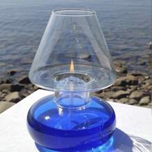 1PC Nordic Transparent Glass Hurricane Oil Lamp, Lantern Candle Holder - Tabletop Oil Lamp Candlestick, Borosilicate Windproof Decorative Candle Stand For Home Living Room Decor, Romantic Festival Holiday Decoration, European Minimalist Windproof Lampshade Candlestick, INS Atmosphere Light Gift (Oil Not Included)