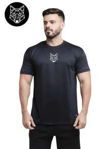 Men's Dry Fit Shirt - Raposinha 01 - Gym Running Workouts - 黑色 - 查看 1