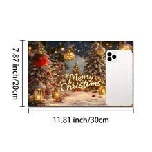 1pc Christmas Santa, Snowman & Tree Printed Silicone Coffee Drink Coaster, Anti-Slip Absorbent Washable Drainage Mat For Countertop, Kitchen, Dining Table, Holiday Decor