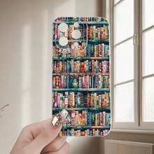 Funda de teléfono móvil con diseño de estantería de libros, apta para 16/15/14/13/12/11/XS/XR/X/7/8 Plus/Pro/Max/Mini - Diseño creativo y de moda adecuado para hombres y mujeres, un regalo para amigos, familia, novio, novia - Marfil - Ver 4