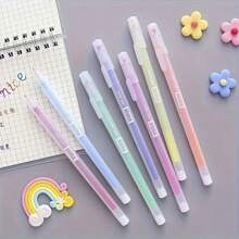 Juego de 3 piezas/6 piezas/12 piezas de bolígrafos de colores caramelo, bolígrafos de marcador para estudiantes, con carcasa traslúcida mate simple, bolígrafos de tinta de colores, de 0.5mm, adecuados para uso diario, calificación, práctica de escritura, corrección de trabajos