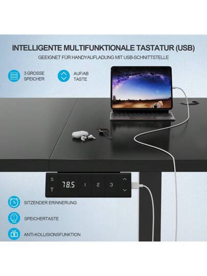 Gunji Electric St ing Bureau Height Adjustable Sit Memory Slimme Panel view 6