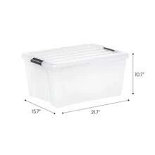 45 Qt. Plastic Storage Bins With Lids, Clear, Latching, Stackable, Totes, 4Pk - 20qt - View 9