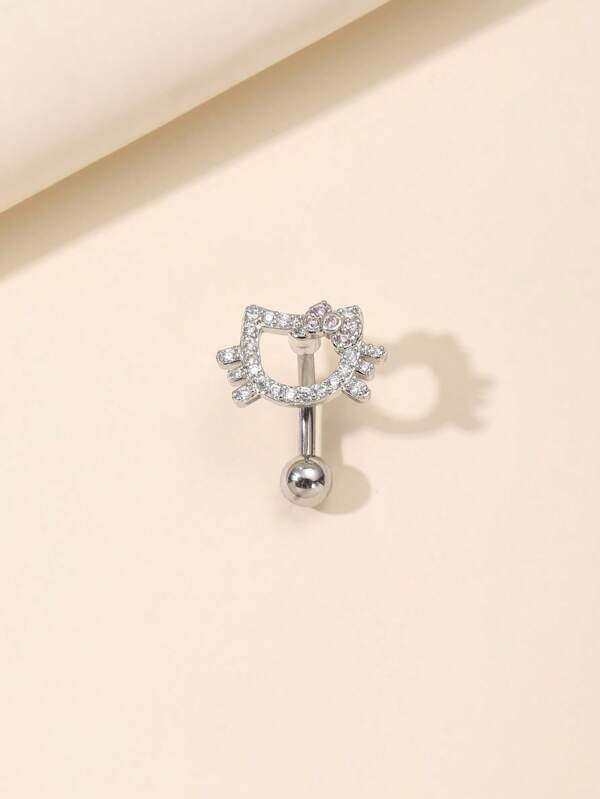 1 pieza Anillo de ombligo de gato de moda elegante, adecuado para el uso diario de las mujeres
