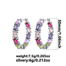 1 Stück minimalistisch eleganter 925 Silber Kubikzirkonia geometrisch quadratischer Ohrring, geeignet für Bankette, Hochzeiten, Partys