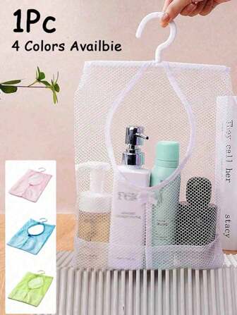 1 st. Badkamer mesh opbergtas, lichtgewicht mesh douchetas, reistas voor make-up, grote capaciteit lichtgewicht toilettas, draagbare hangende toilet- en badkamer opbergtas, herbruikbare kleding en ondergoed droge hangtas, afstuderen reisbenodigdheden voor vakantie zomervakantie schoolspullen tas voor school waszak reis waterdichte toilettas