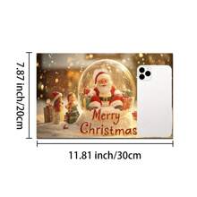 1pc Christmas Santa, Snowman & Tree Printed Silicone Coffee Drink Coaster, Anti-Slip Absorbent Washable Drainage Mat For Countertop, Kitchen, Dining Table, Holiday Decor