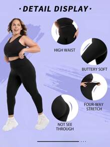 6pecil Leggings a vita alta, taglie forti per donne, morbidi ed elastici, con design snellente, adatti per yoga, running, palestra e uso quotidiano casual, ideali per donne attive