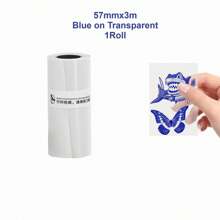 1 Roll Transparent Adhesive Thermal Paper Can Print Pictures, Photos, DIY Scrapbooking, Notes, Lists, Memo And More, Small Mini Printer Universal
