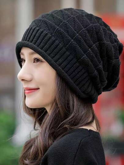 1 pezzo Cappello lavorato a maglia da donna, fascia paraorecchie alla moda, morbida e comoda