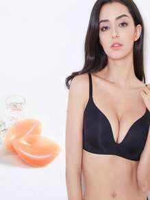 2 Pcs/Set Non-Marking Silicone Bra Pads, Thicken And Support Invisible Bra Pads, Suitable For Underwear, Suitable For Swimwear And Bra Accessories, Soft And Comfortable, Suitable For Home, Outdoor And Sportswear