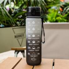 1pc Approx. 1000ml/32oz Spray Gradient Drinking Cup, Outdoor Cycling Plastic Water Bottle, Fragile Lid, With Lid And Strap For Convenient Carrying, Marked Scale On Cup Body, Suitable For Outdoor Cycling, Picnic, Camping, Fitness, Office And More - Multicolor - View 11