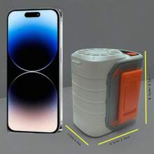 1pc Ice-Cooling High-Speed Waist-Hanging Fan With USB Charging, Portable Outdoor Cooling Worksite Clip-On Waist Fan. Features A 6000mAh Large-Capacity Battery, 5-Speed Wind Adjustment, 2-In-1 Charging And Cooling Functionality (Dual-Purpose Device). Equipped With Night Lighting, Universal Type-C Charging Port, Portable Smart Clip, Digital LED Display, And Real-Time Speed/Battery Level Indicator With Numerical Readout.