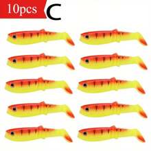 10 Stücke 8cm Paddelschwanz Schwimmköder Angelköder, weiche Kunststoffköder