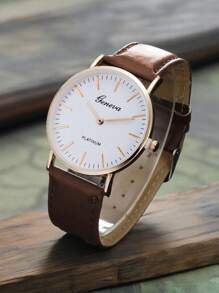 1 Pieza Reloj de Banda de GENEVA para Mujeres, Reloj de Cuarzo de 2 Agujas para Estudiantes