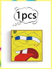 SPONGEBOB Marco de fotos colgante con pintura de Bob Esponja, pintura decorativa para cuarto de niños, mural de dibujos animados adorables de Bob Esponja, pintura de cabecera para dormitorio de niño, pintura colgante para dormitorio de niña, pintura decorativa colgante - Multicolor - Ver 30