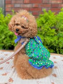 New Pet Dog Bow Tie Dress Floral Vest - Cute Festival Outfit For Maltese Teddy Small Dogs, Party Costume Gift