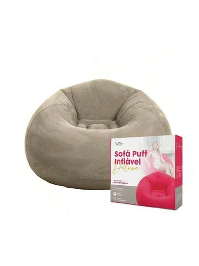  Sofá Poltrona Puff Inflável Deluxe Aveludado Diversas cores VG Plus