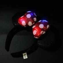 Disney 1PC Officially Licensed Minnie Hair Band Sequin Mouse Ears Cartoon Cute Style Headdress Land Photo Props Decorations Hair Accessories Princess Party Birthday Party Gifts Christmas Present, Hair Hoop, Headbands