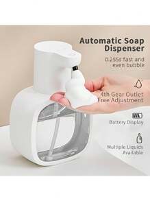 Distributeur de savon automatique, distributeur de savon liquide pour les mains sans contact électrique à mousse pour la cuisine, la salle de bain, les enfants et la maison