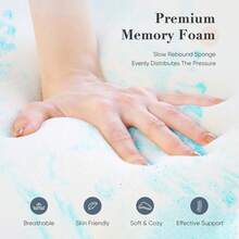 King Size Gel Memory Foam Mattress Topper, 2-3 Inches, Soft, Breathable, Back Pain Relief, CertiPUR-US Certified - 3 Inches/Blue - 查看 6
