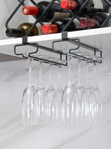 1 pieza Soporte para colgar copas al revés de estilo japonés, hecho de hierro forjado, para escurrir copas de vino