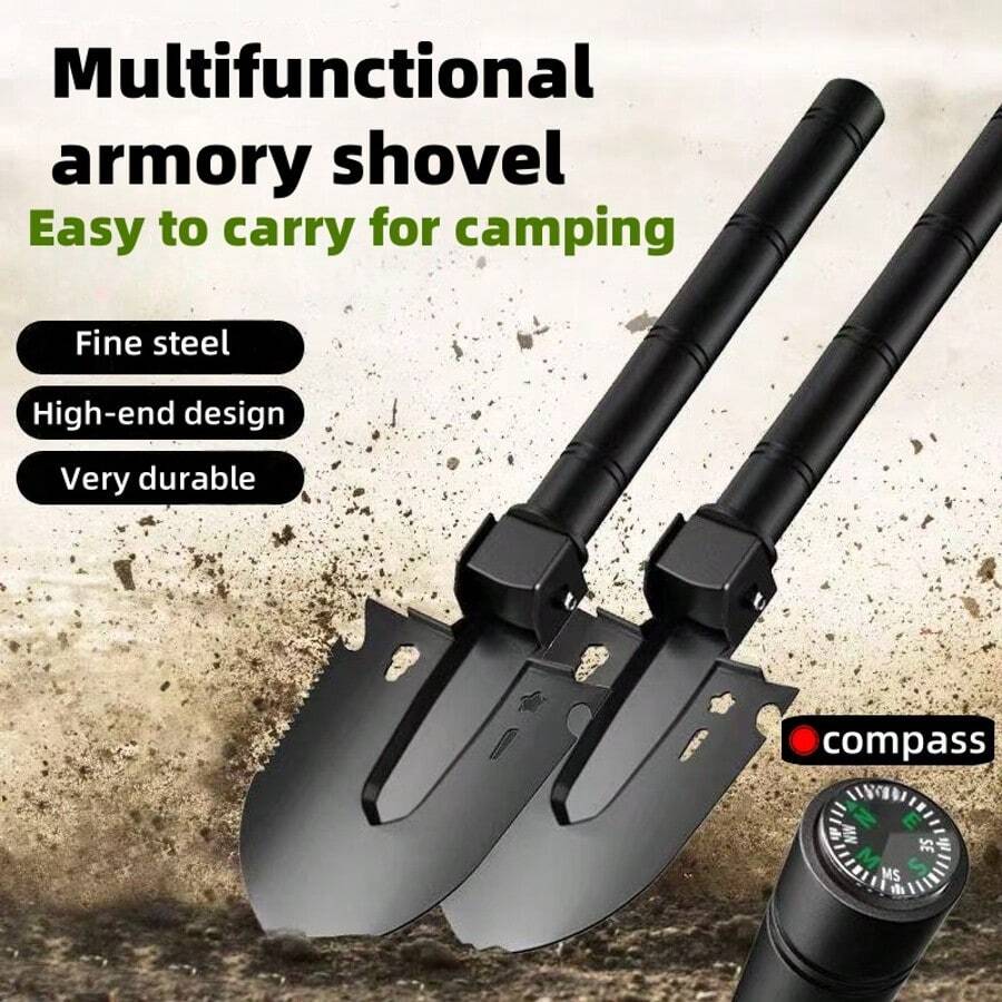 1. A Stainless Steel Outdoor Multi-Functional Shovel
