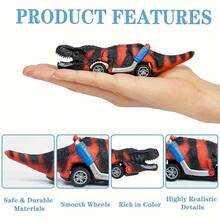 6件套无电池恐龙车玩具套装，ABS塑料材质，适合3-6岁儿童，理想的节日礼物 - 彩色 - 查看 6