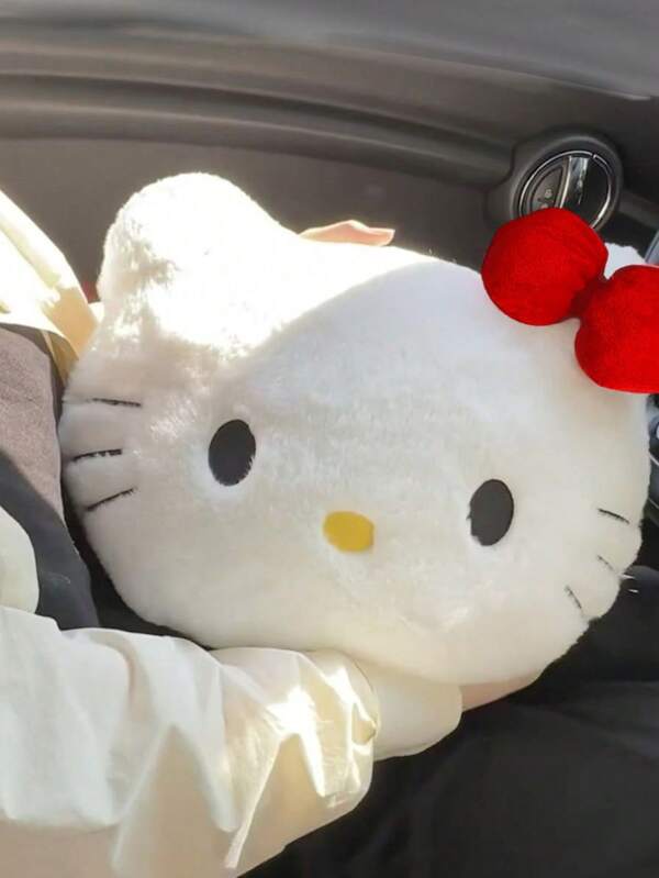 Sanrio Brinquedos de Pelúcia Fofa da Hello Kitty da Sanrio - Almofada de Cabeça de Pelúcia, Almofada de Sofá, Almofada de Cama, Almofada de Carro, Almofada de Soneca - Almofada de Cabeça de Gato de Desenho Animado Macio, Adequada para Sala de Estar, Quarto, Sofá, Presente Perfeito para Várias Festas (Alguns Acessórios Podem Ser Aleatórios)