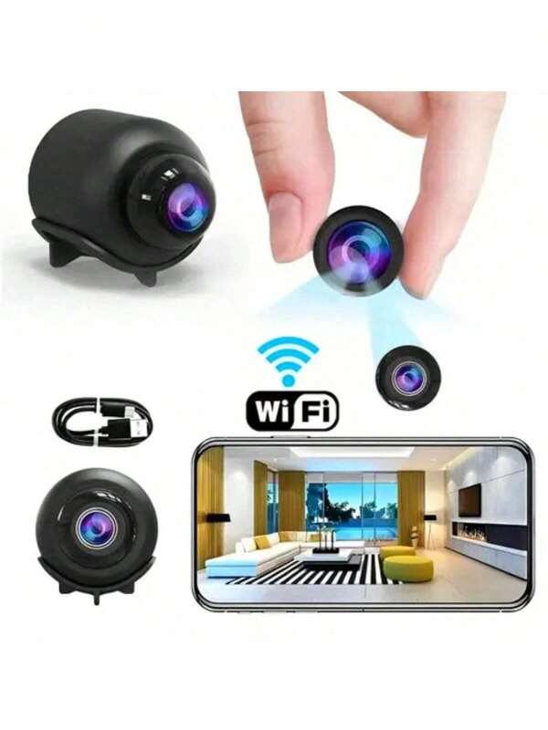1pc Mini Smart HD Camera Home Security IP Camera, Portable Wireless WiFi 2.4GHz Camera With Video Recording, Remote Monitoring Via Mobile Phone, Baby Monitor, Nanny Camera With Night Vision And Motion Detection