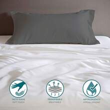 Ecommerc3 Funda Almohada Tacto Extrasuave y Confortable - Funda Almohada Fabricada 100% en España, Transpirable, Fácil de Lavar - Envío GRATIS ✅ Entrega 24/48h a España (península) - Antracita - Ver 2