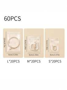 60/30 peças Sacos de Joias Transparentes Ressecláveis com Antioxidantes, Bolsas de Zíper Autossecláveis Anti-Envelhecimento, Soluções de Armazenamento Práticas e Convenientes para Organização de Joias para Mulheres, Organizador de Viagem, Essenciais