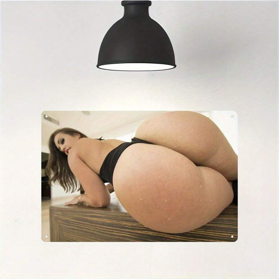 2D Flat, Printing Metal Tin Plate, Sexy Bikini Girl , Fun Poster, Halloween Christmas Strange Things Warm Family Must-Have Suitable For Outdoor Wall Decoration, Street Yard Porch Garage Home Cafe Bar Club Manhole Cover Farm Garden Shop Restaurant Wall Art Tinplate Metal Painting Art Logo - 彩色 - 查看 1