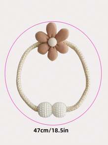 مجموعة من 2/1 قطعة من قواطع الستائر المنقوشة بالأزهار والآللئ الصناعية، مصنوعة من ألياف البوليستر بأسلوب عصري وعادي، مزينة بالزهور مناسبة للستائر الرقيقة أو السميكة، بدون ثقب، قابلة للتعديل، تستخدم في غرفة النوم وغرفة المعيشة وغرفة الأطفال