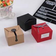 5 Stücke/10 Stücke große quadratische Kuchenbox, kleine Kraftpapier Backwarenbox für Kekse, Gebäck, Süßigkeiten, Mondkuchen Verpackung