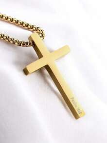 1 colar de cruz personalizado para homens e mulheres, ouro e prata, meninos e meninas, pastor, presentes católicos e cristãos para homens e mulheres, batismo e crisma, esculpidos sob medida - Multicolorido - Ver 4