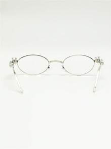 DareSee 1 buc Ochelari de soare pentru femei, cu ramă ovală metalică, îngustă, cu incrustații de stras, ochelari simpli Y2K Vintage Kawaii pentru stil zilnic, accesorii pentru ochelari de soare pentru femei, festival de muzică Y2K-Fest, înapoi la școală, toamnă