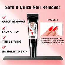 New Quick Dry Upgraded Version 10g Semi-Solid Nail Glue With 10g Remover, Press On Nail Tips, No UV Lamp Required, Long Lasting False Acrylic Nail Kit Glue Gel - Trong sáng - Xem 5