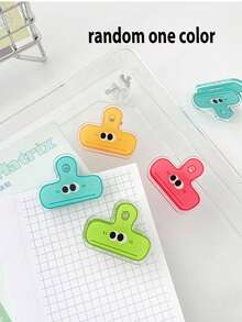 1/4 件大眼夹卡通封口夹可爱亚克力夹小眼长尾夹票夹手册书夹小学生奖品礼物彩色小夹子，透明多用途书签夹，透明纸张和文件夹，创意办公用品，返校礼物 - 彩色 - 查看 8
