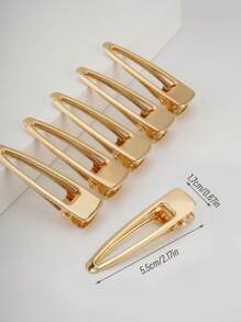 Set de 6 pinzas de pelo de metal chapado en oro con gota de agua, pinzas para el pelo de cocodrilo para mujeres, adecuado para uso diario, viajes y vacaciones, y fiestas festivas