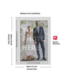 1pc Custom 5D DIY Diamond Art Painting Kit - Personalize With Your Photo, Round Or Square Acrylic Diamonds, Ideal For Home Decor & Unique Gifts, 11.81x15.7in, Diamond Art Kits - Multicolor - View 25