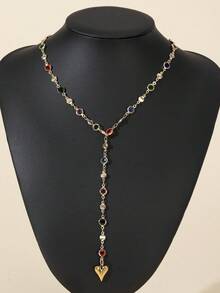 1 件金色/银色长 Y 形项链，适合女士、派对、庆典、约会配饰、深 V 形连衣裙闪亮吊坠、日常、节日、周年纪念、生日礼物、波西米亚风、优雅、奢华、简约、时尚、性感、可爱