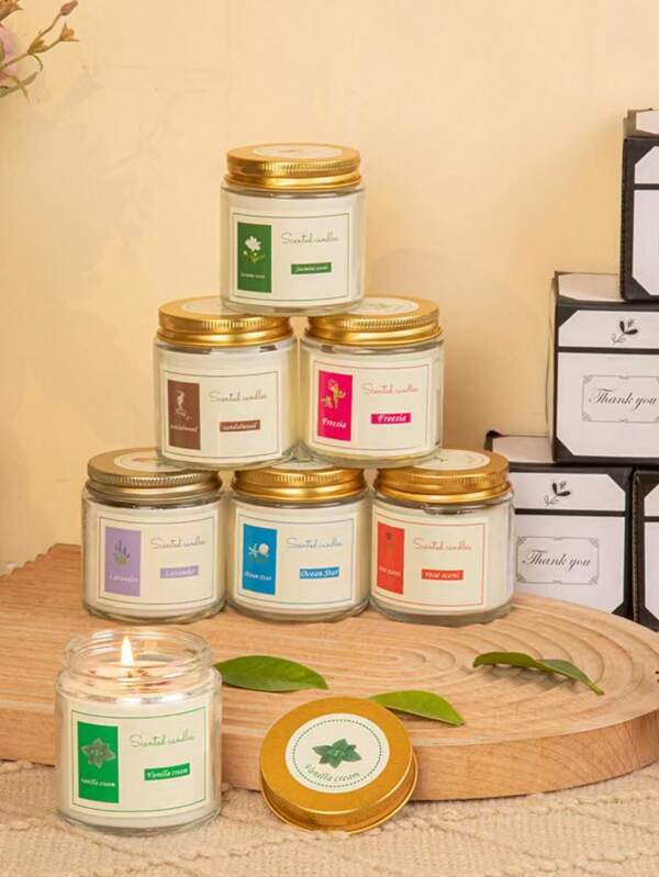 1pc Aromatherapy Candle For Sleep, High-End Home Fragrance Candle, Glass Jar Candle Gift For Bedroom/Wedding/Birthday