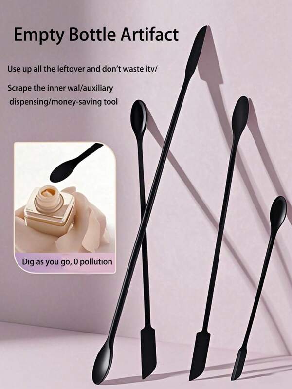 Pacote com 3/2/1 espátula de silicone para garrafas vazias, colher, espátula de base roxa, espátula de gel de banho para misturar cosméticos líquidos, cremosos ou em pó impecável, raspador de frascos e potes de cosméticos, conjunto de mini raspadores de ferramentas cosméticas, remove até a última gota de produto de beleza do frasco, maquiagem, barato, decoração de quarto, penteadeira, viagem, quarto, acessórios de maquiagem