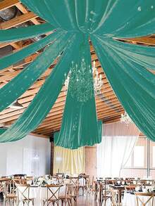 1 buc. Material transparent pentru perdea, lungime 8 m, verde închis, versatil pentru fundaluri de petrecere, arcadă de nuntă, decorațiuni interioare, petrecere de ziua de naștere, fundal pentru ceremonie, decorațiuni pentru masă, recuzită pentru fotografie, material transparent de culoare solidă - Verde inchis - Vizualizare 6