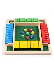 1 pieza Juego de Cerrar la Caja, Juego de dados de madera para 2-4 jugadores para fiestas, juegos de mesa de madera para oficina y hogar