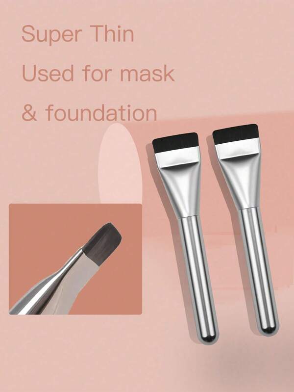 1pc New Ultra Flat Top Foundation Streak-Free Brush, Powder Puff Makeup Streak-Free Brush For Flawless Application, Makeup Artist Essential Travel Friendly