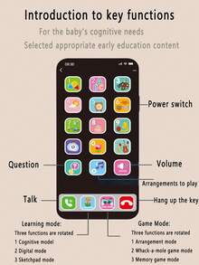 1 st barnrealistisk smart telefonleksak med musik, utbildnings-, jul-/halloweenpresent