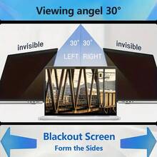 14 Inch 16:9 Laptop Privacy Screen Filter - Computer Monitor Privacy Shield And Anti-Glare Protector - Black - View 5